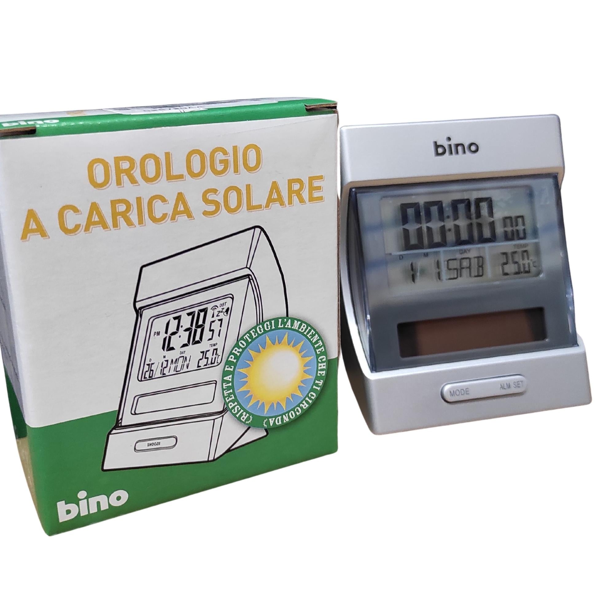 Ceas solar Bino cu alarma, ora, data, ziua, temperatura, 9.5 x 8.5 cm, 026720AA - nestemag.ro