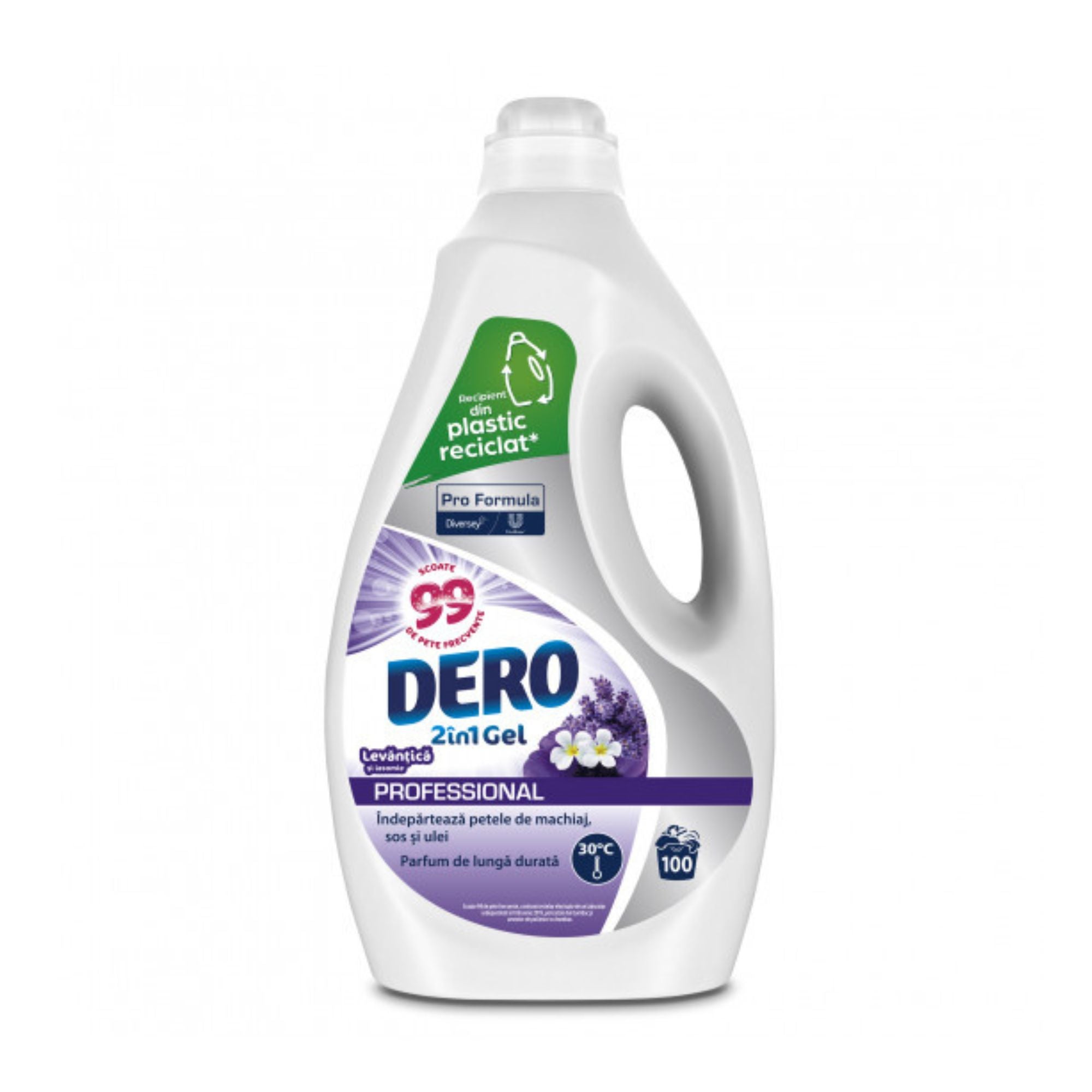 Detergent de rufe gel, Dero 2 in 1, levantica si iasomie, 100 spalari, 5L - nestemag.ro