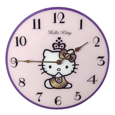 Ceas de perete Hello Kitty mare, Cadran din Sticla, diametru 40 cm - nestemag.ro