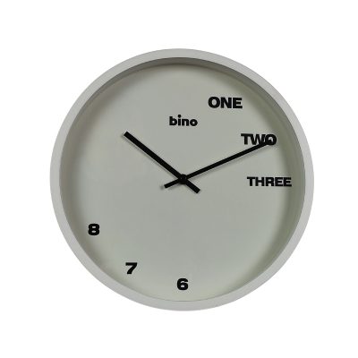 Ceas de perete din lemn si sticla, 31 cm, alb, Bino 26759BB - nestemag.ro