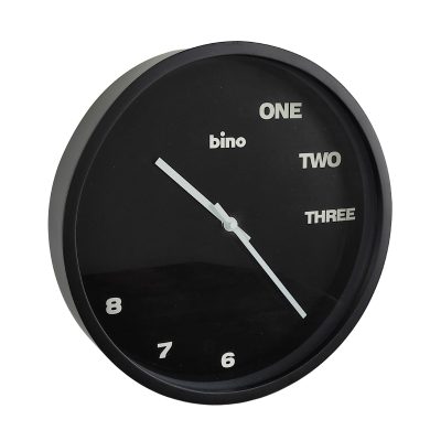 Ceas de perete din lemn si sticla, 31 cm, negru, Bino 26759AA - nestemag.ro