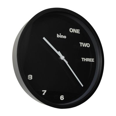 Ceas de perete din lemn si sticla, 31 cm, negru, Bino 26759AA - nestemag.ro