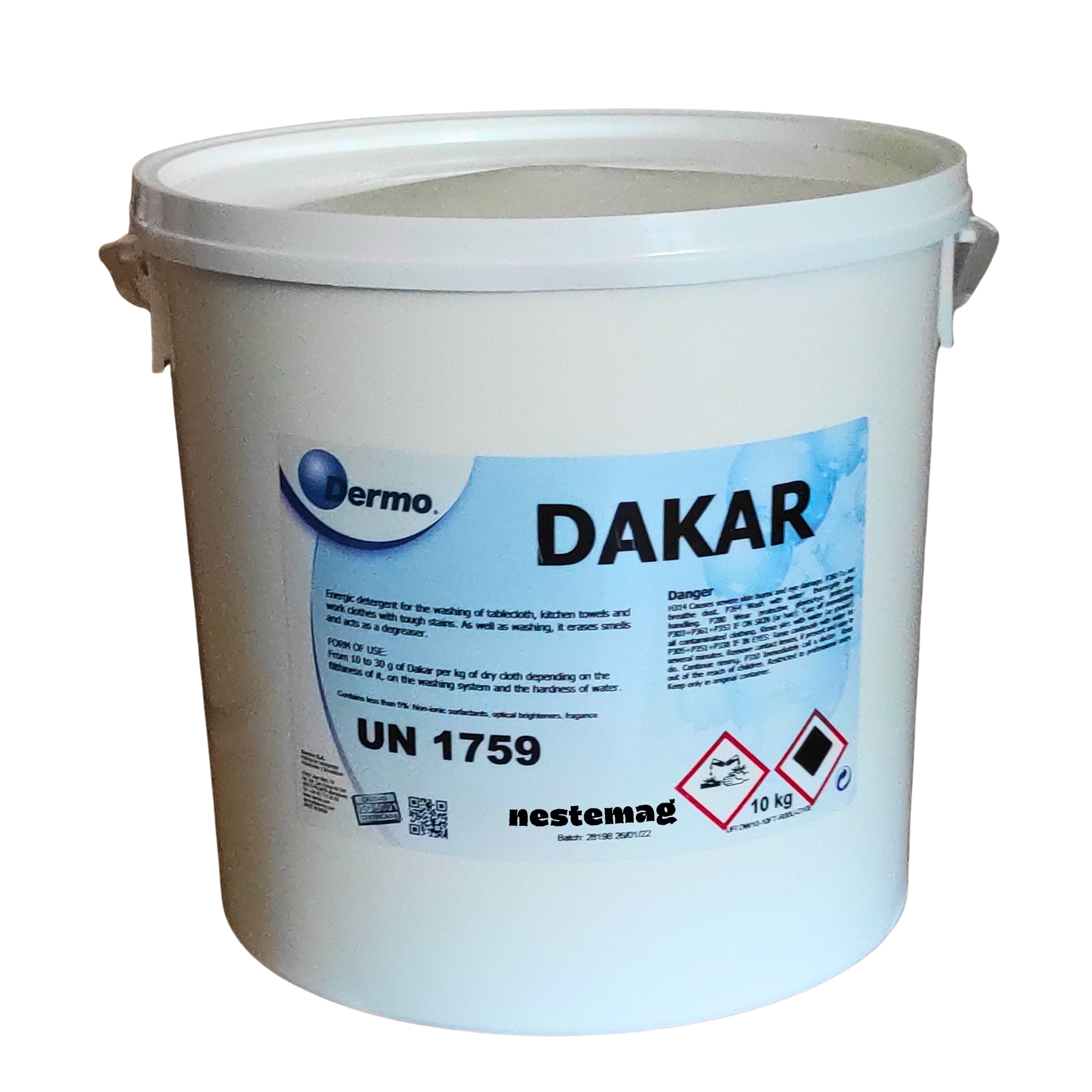 Detergent Profesional rufe albe Dermo DAKAR Energy, galeata 10 kg, 100 spalari
