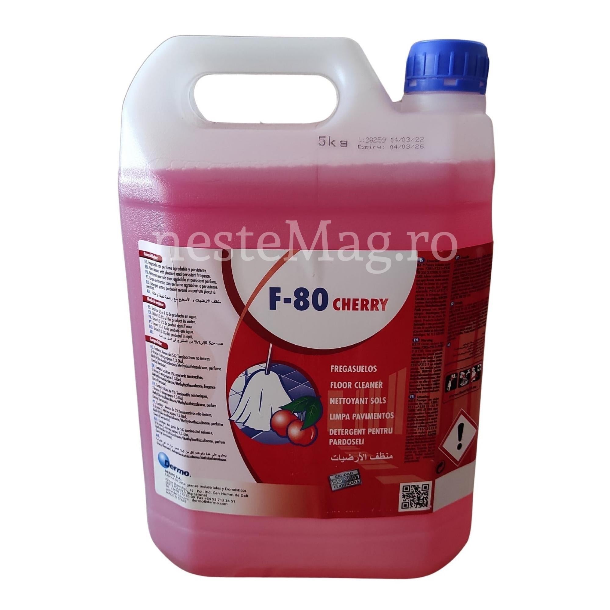 Detergent Profesional Pardoseala Dermo F-80, Parfumat, 5L - nestemag.ro