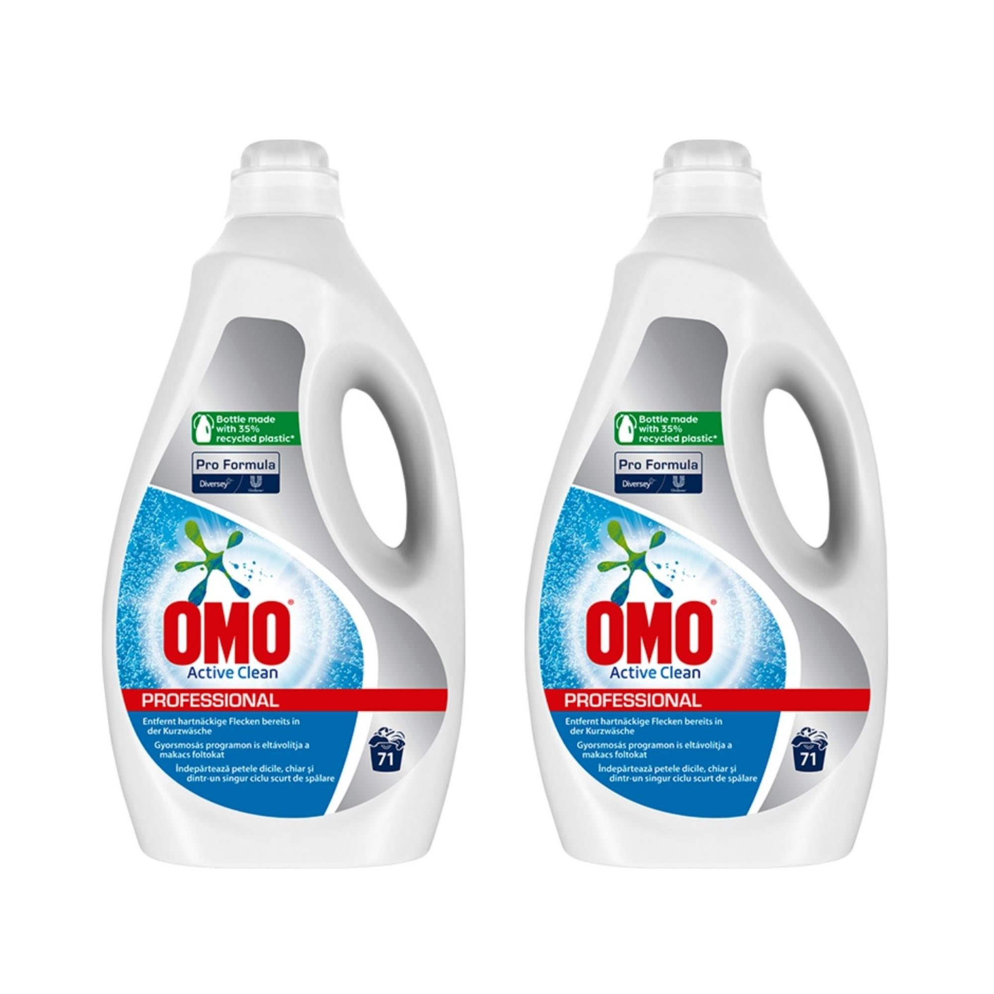 Duo Pack Detergent de Rufe Lichid OMO Active Clean Professional, 2x5 L, 142 spalari - nestemag.ro