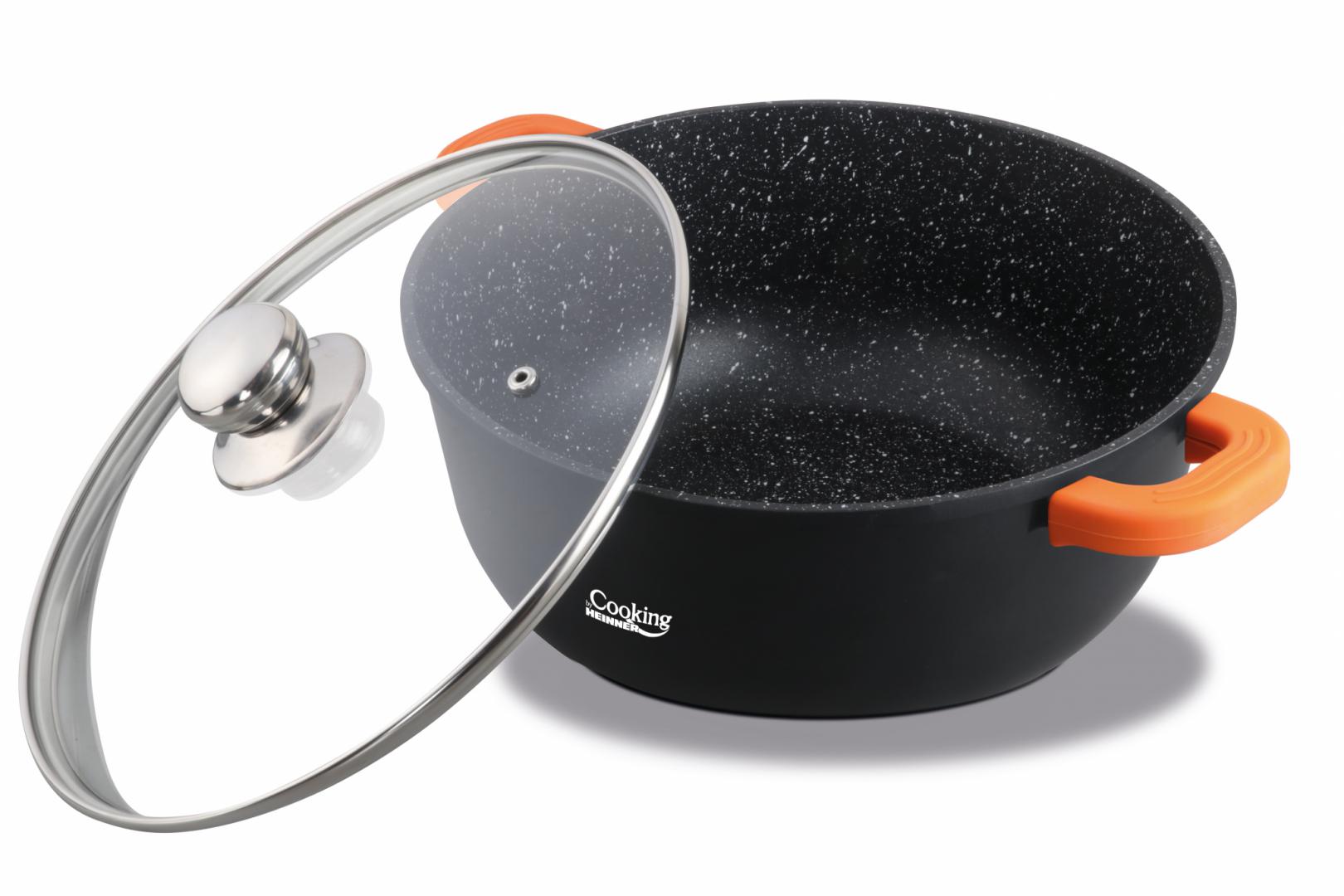 Cratita Aluminiu Turnat+Capac,16x7.5 Cm, 1.2 L, Dark Line,Cooking By Heinner - nestemag.ro