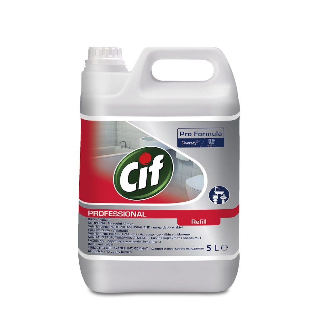Cif Professional Detergent Pentru Baie 2 in 1 2x5L - Detergent si detartrat pentru suprafetele din baie