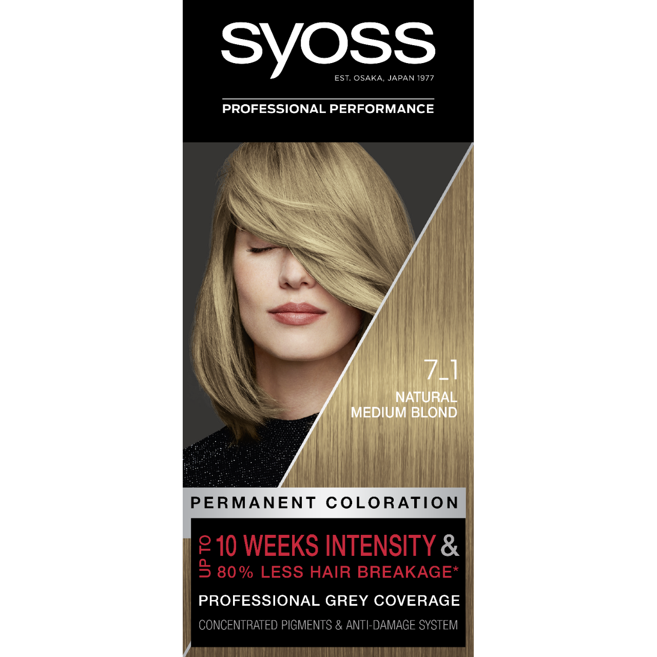 Vopsea de par permanenta Syoss Color Baseline 7-1 Blond Mediu Natural, 115 ml