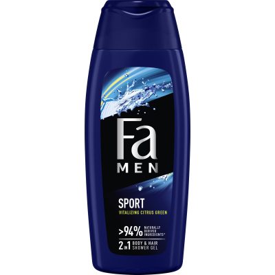 Gel de dus Fa Men Sport 2 in 1 cu parfum de citrice verzi, Barbati, 400 ml