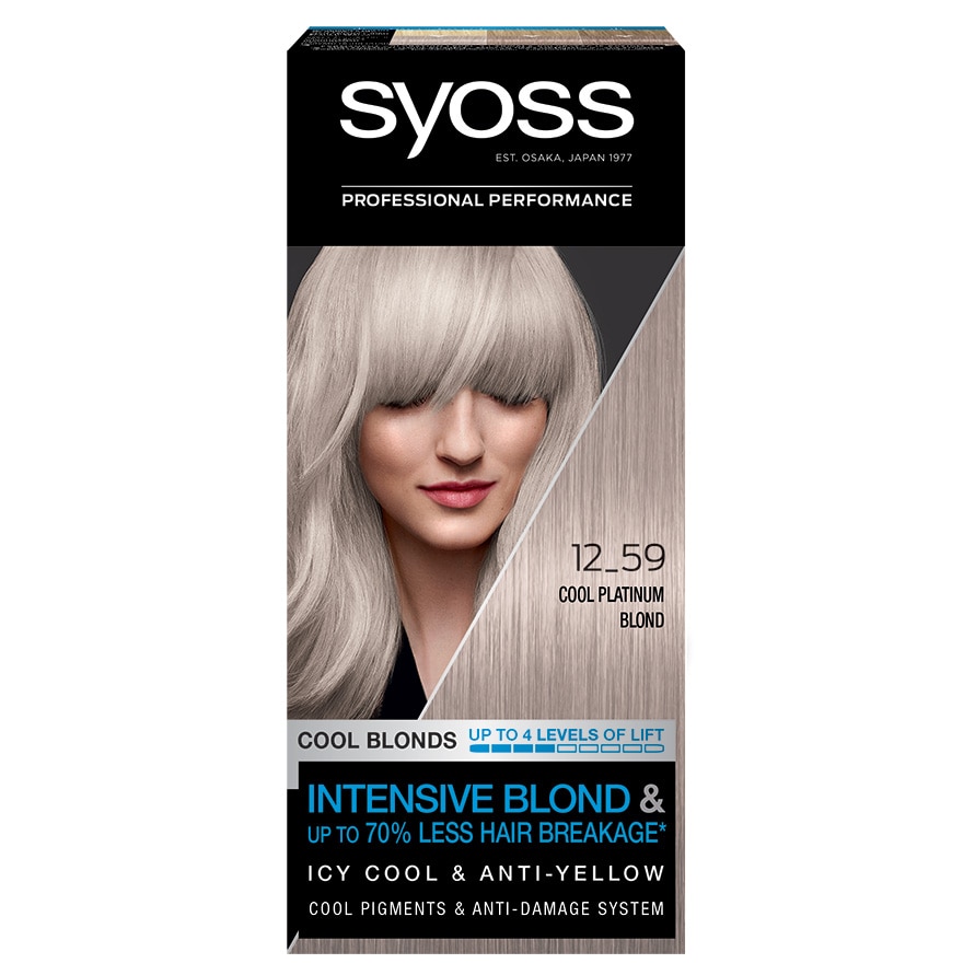 Vopsea de par permanenta Syoss Cool Blonds 12-59 Cool Platinum Blond, 115 ml