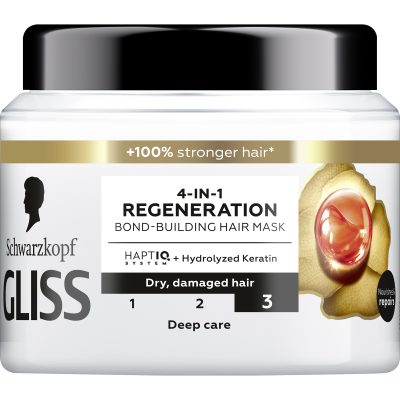 Masca de par regeneratoare Schwarzkopf Gliss Total Repair 4 in 1 pentru parul uscat si deteriorat, 400 ml