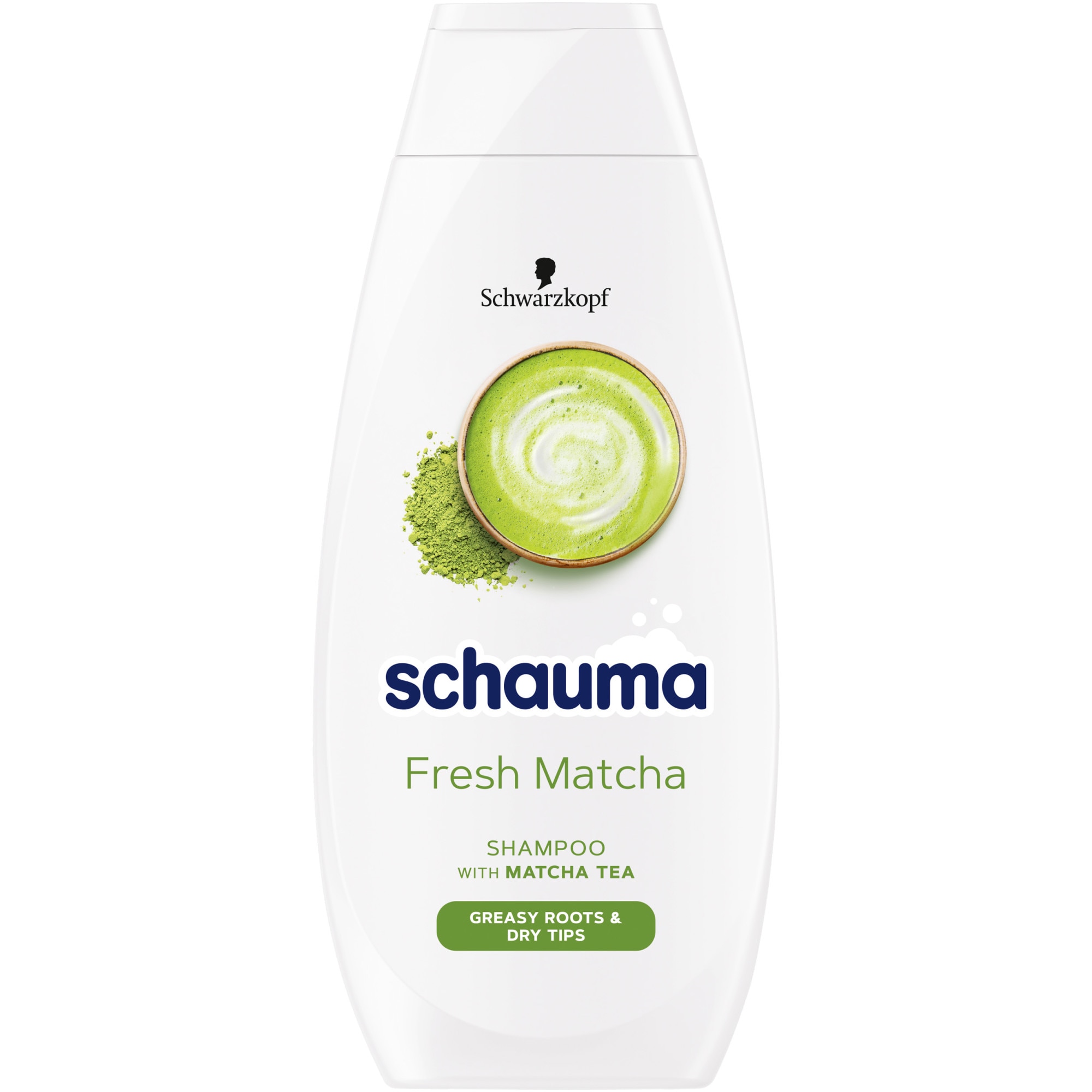 Sampon cu extract de ceai matcha si ulei de soia Schauma Fresh Matcha pentru par cu radacini grase si varfuri uscate, 400 ml