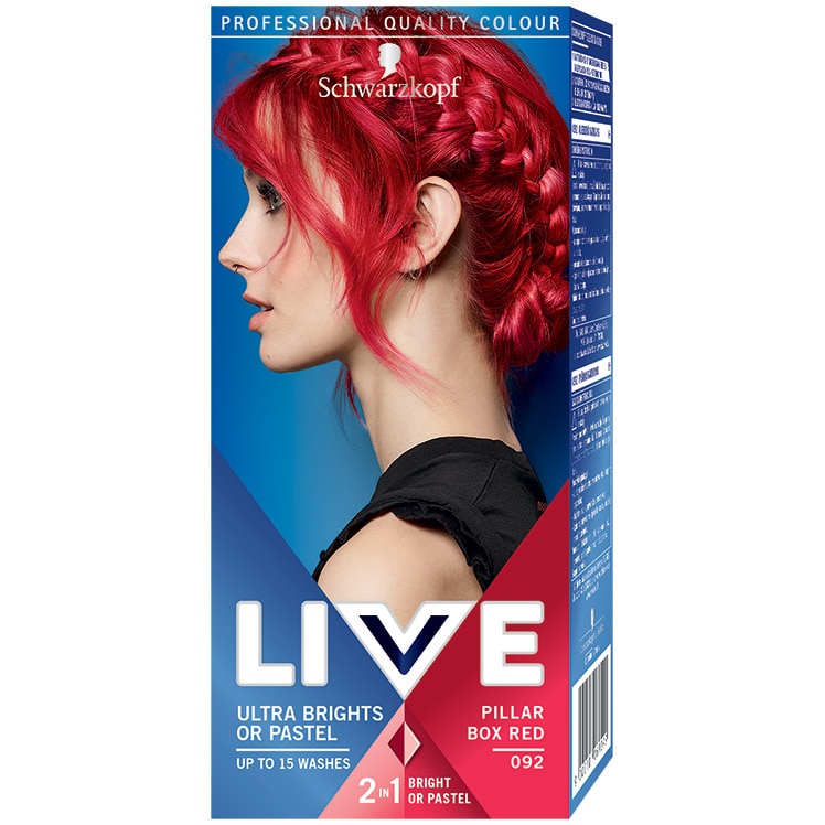 Vopsea de par semi-permanenta Schwarzkopf Live Ultra Brights 092 Pillar Box Red, 80 ml