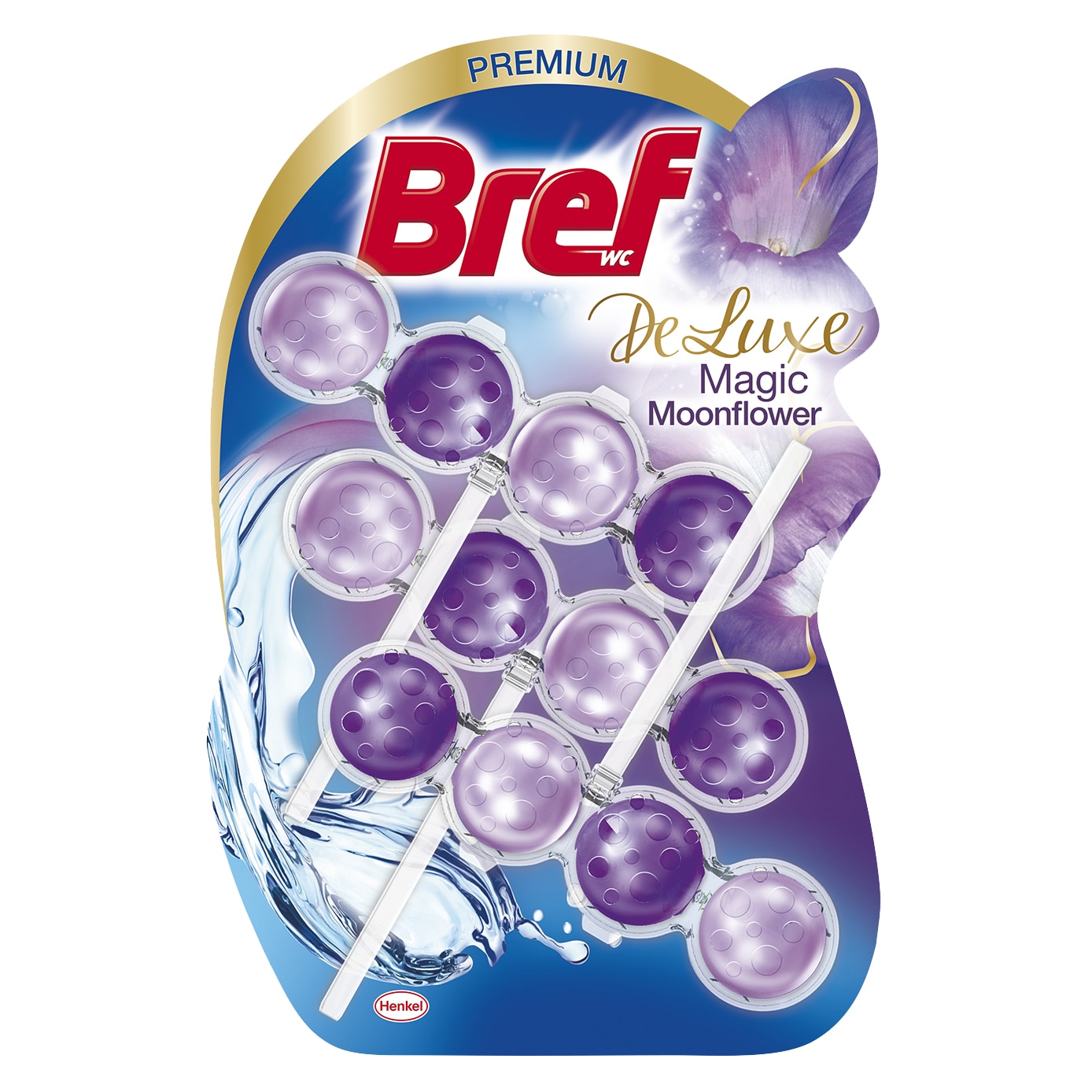 Odorizant toaleta Bref DeLuxe Moonflower, 3x50g