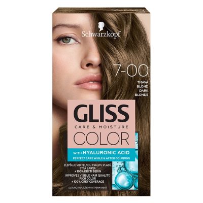 Vopsea de par permanenta Gliss Color 7-00 Blond Inchis, 143 ml