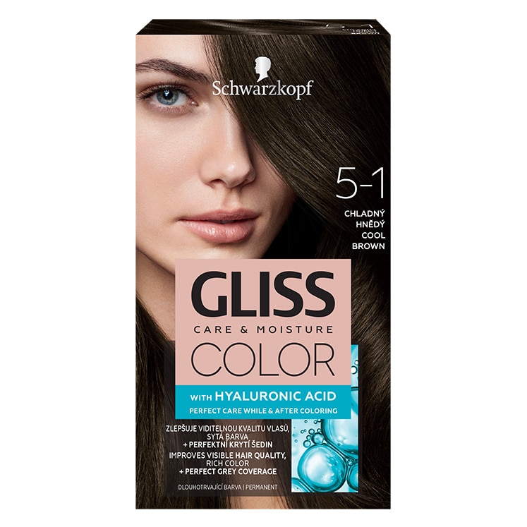 Vopsea de par permanenta Gliss Color 5-1 Saten Rece, 143 ml