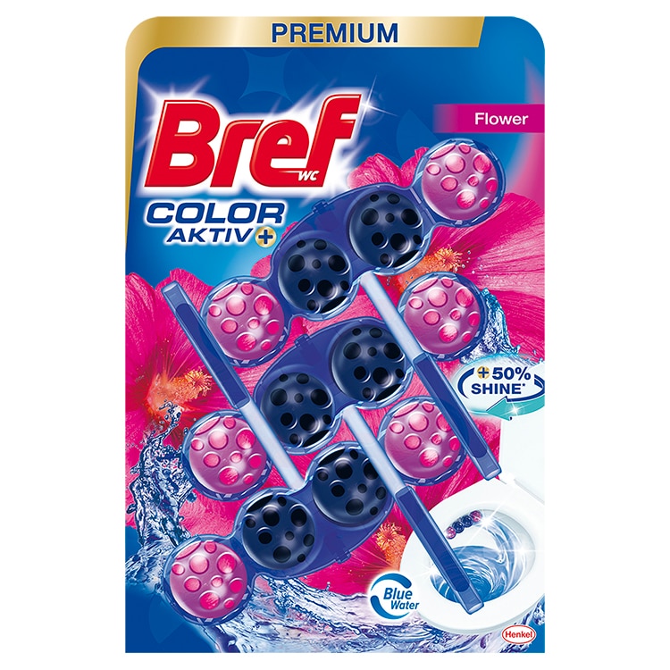 Odorizant Toaleta Bref Color Aktiv Flower 3x50g