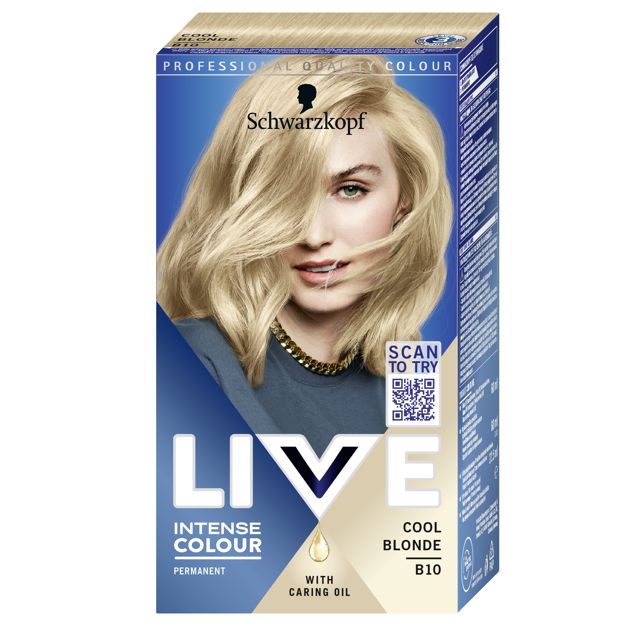 Vopsea de par permanenta Schwarzkopf Live, B10 Cool Blonde, 142,5 ml