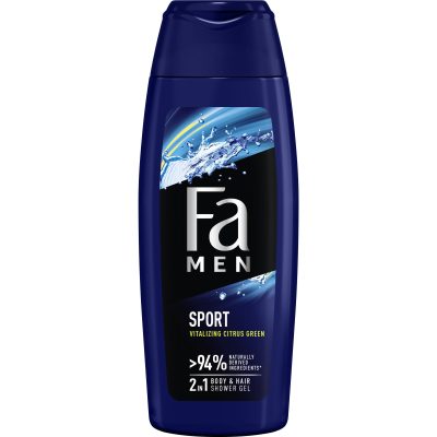 Gel de dus Fa Men Sport 2 in 1 cu parfum de citrice verzi, Barbati, 250 ml