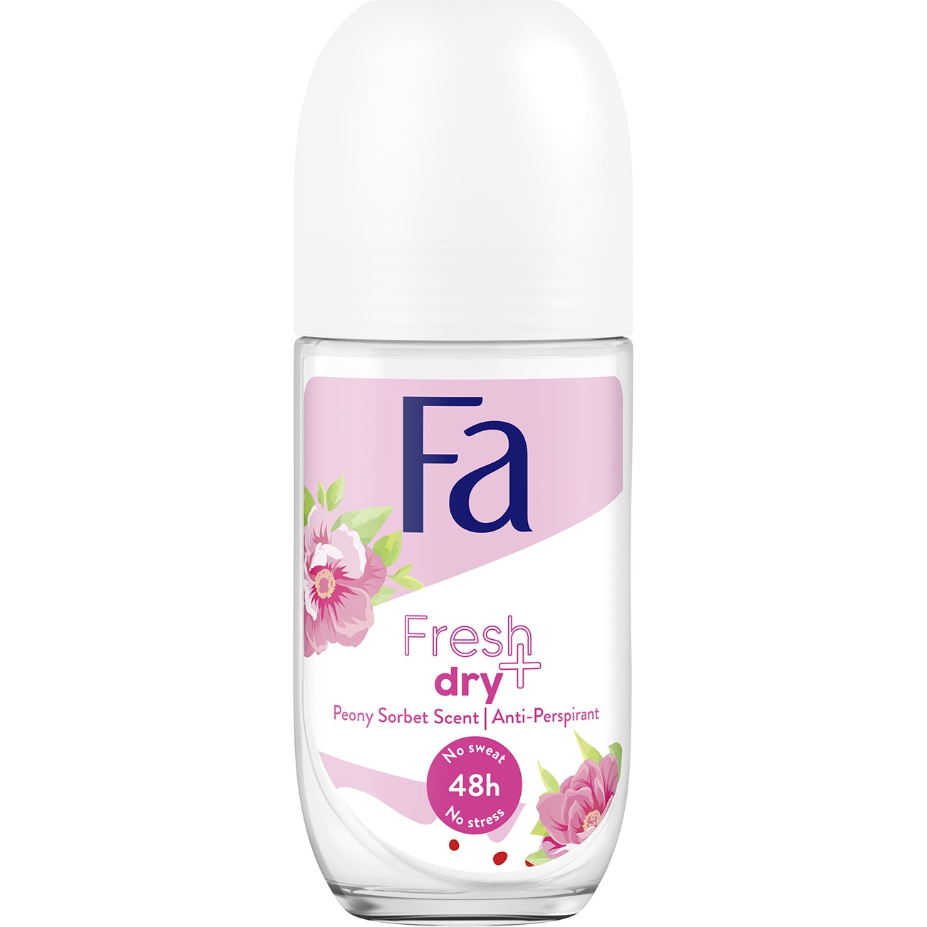 Deodorant roll-on anti-perspirant Fa Fresh & Dry cu parfum de bujori, Femei, 50 ml