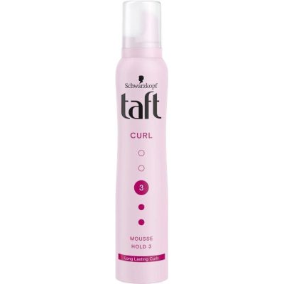 Spuma modelatoare Taft Curl, pentru par cret sau cu bucle, nivel fixare 3, formula vegana, 200 ml