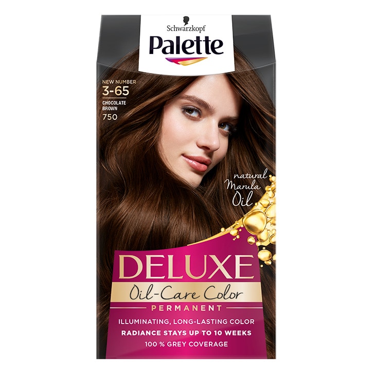 Vopsea de par permanenta Palette Deluxe 750 Saten Ciocolatiu, 130 ml