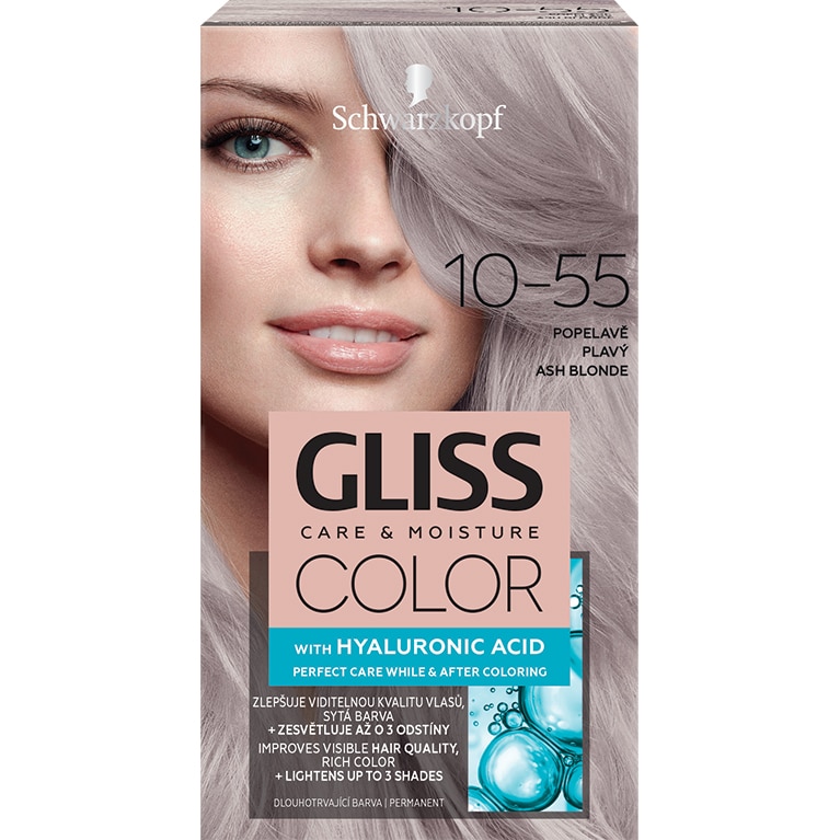 Vopsea de par permanenta Gliss Color 10-55 Blond platinat ultra deschis, 143 ml