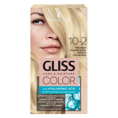 Vopsea de par permanenta Gliss Color 10-2 Blond Rece Natural, 143 ml