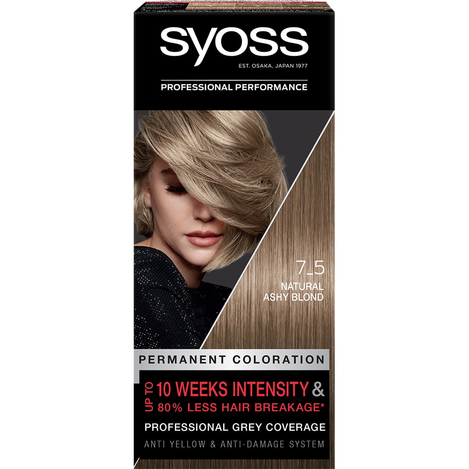Vopsea de par permanenta Syoss Color Baseline 7-5 Blond Cenusiu, 115 ml