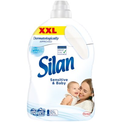 Balsam de rufe Silan Sensitive & Baby, 130 spalari, 2.86l
