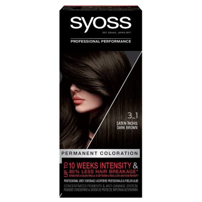 Vopsea de par permanenta Syoss Color Baseline 3-1 Saten Inchis, 115 ml