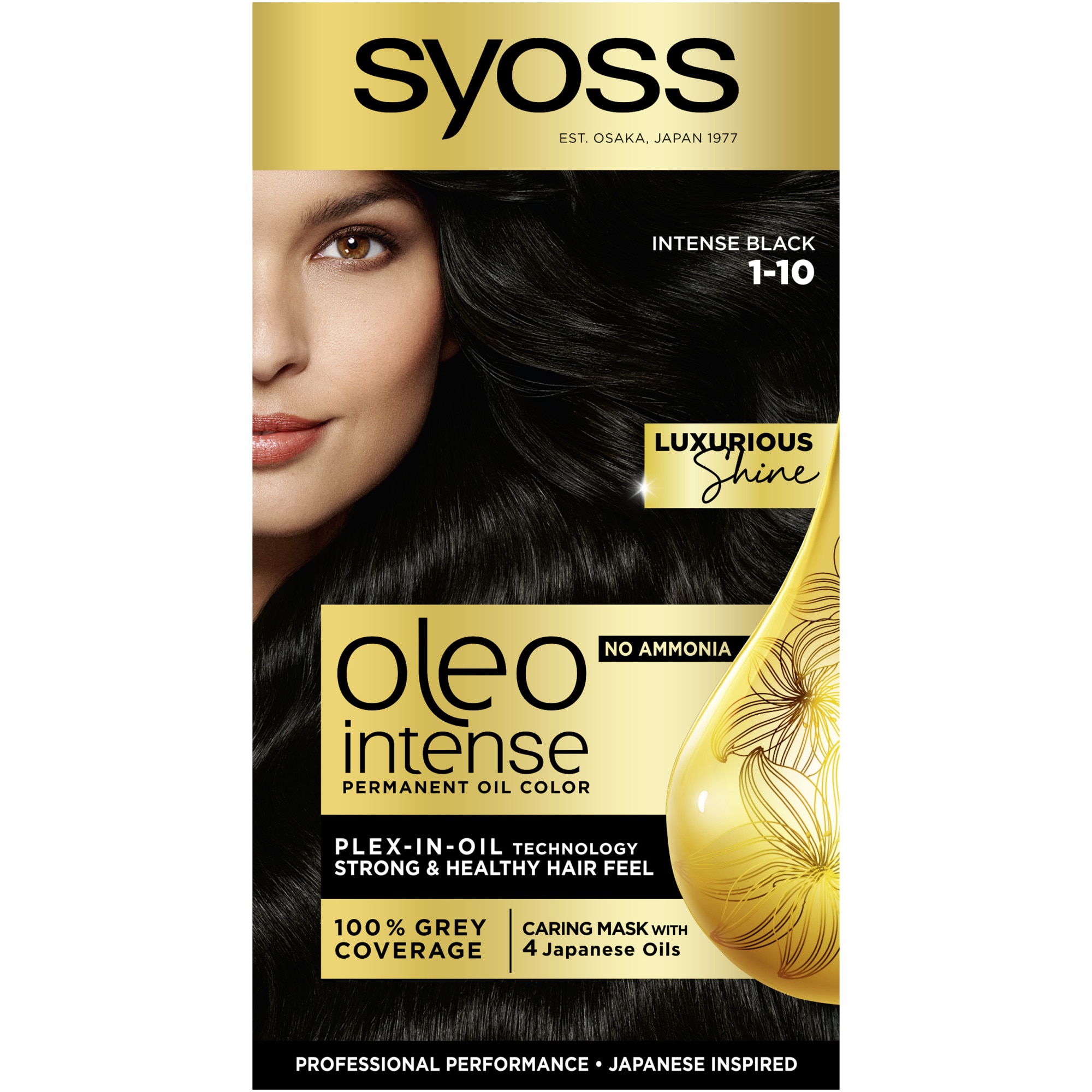 Vopsea de par permanenta fara amoniac Syoss Color Oleo Intense 1-10 Negru Intens, 115 ml