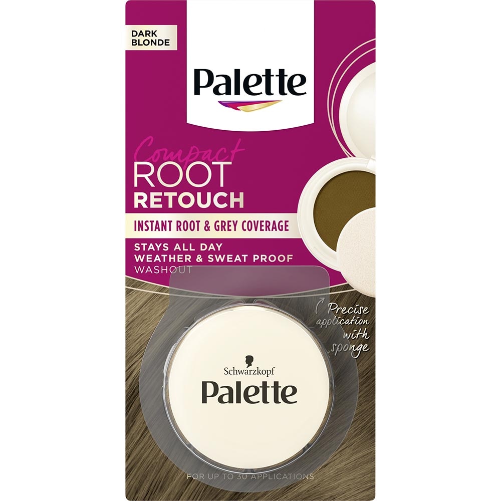 Corector pentru acoperirea instanta a firelor albe Palette Compact Root Retouch, 7-0 Blond Inchis, 3 g