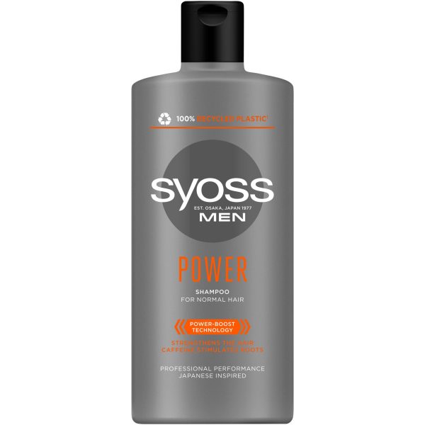 Sampon pentru barbati Syoss Men Power, pentru par normal, formula cu cafeina, 440 ml