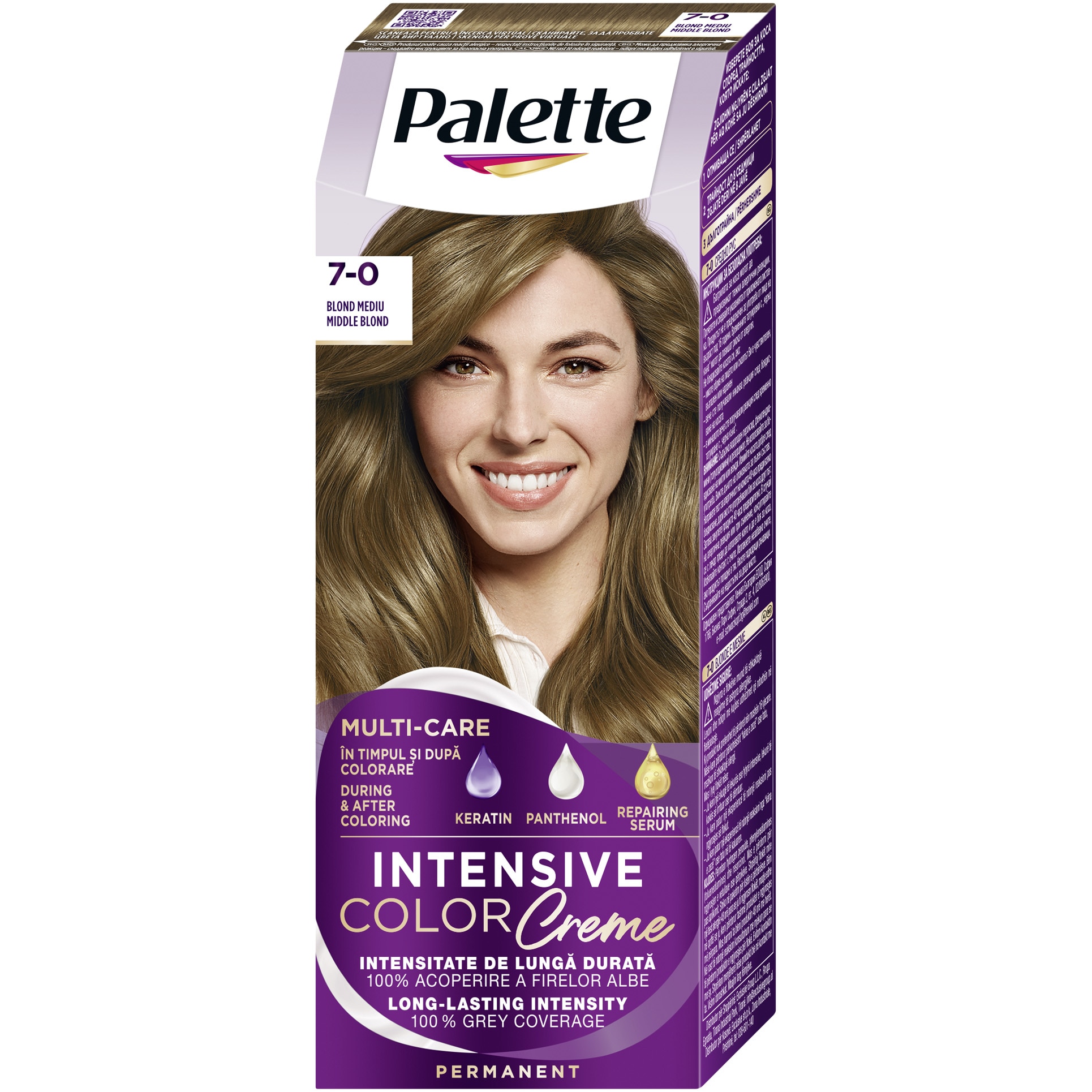 Vopsea de par permanenta Palette Intensive Color Cream N6 Blond Mediu, 110 ml