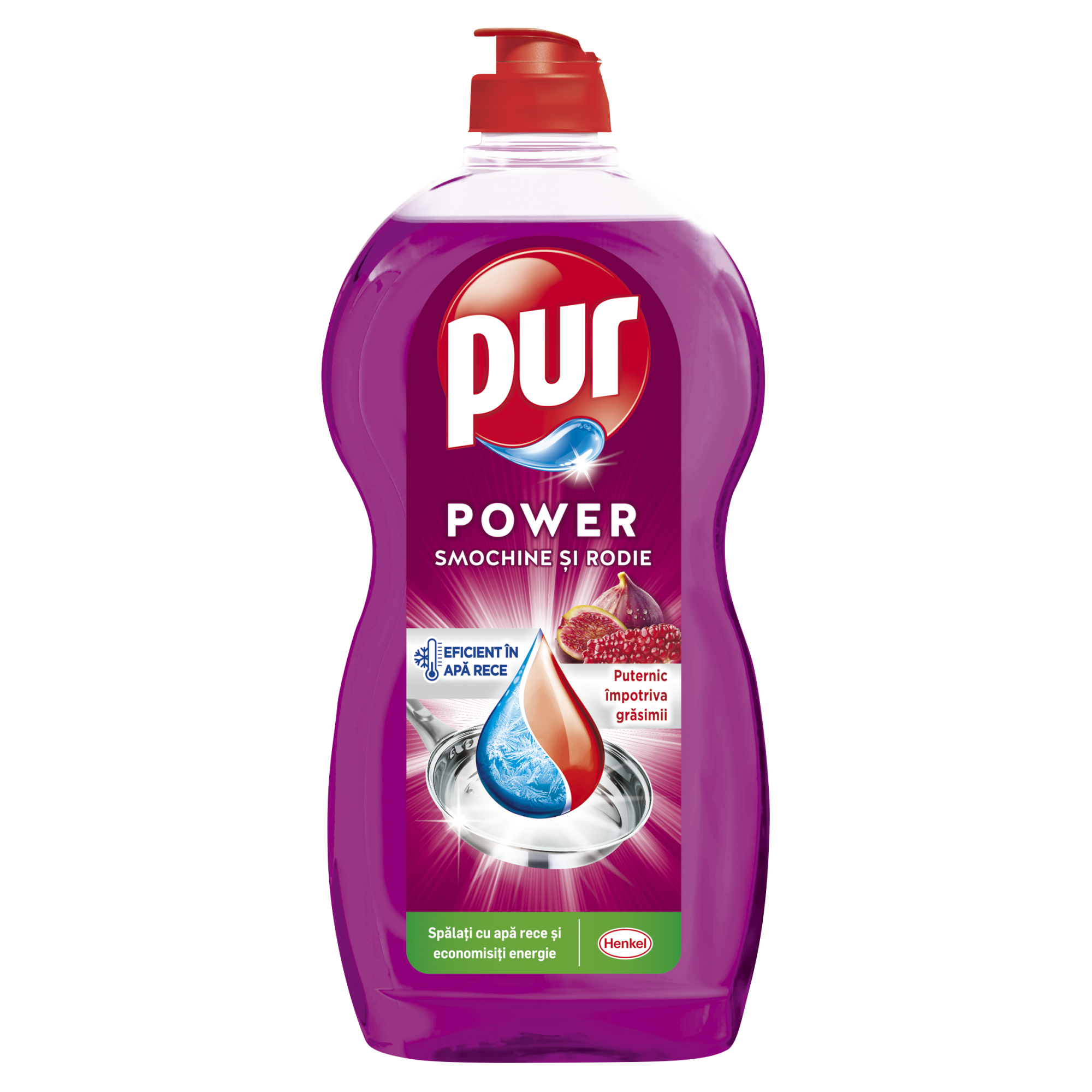 Detergent de vase Pur Power, smochine si rodie, 1.2L