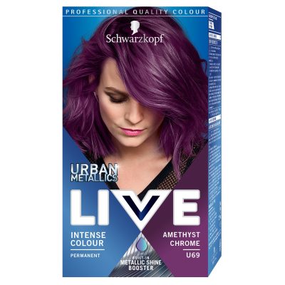 Vopsea de par permanenta Schwarzkopf Live Color Urban Metallics U69 Amethyst Chrome, 142.5 ml