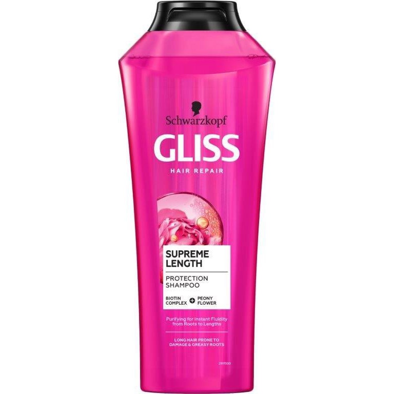 Sampon Gliss Supreme Length pentru par lung predispus la deteriorare, 400 ml
