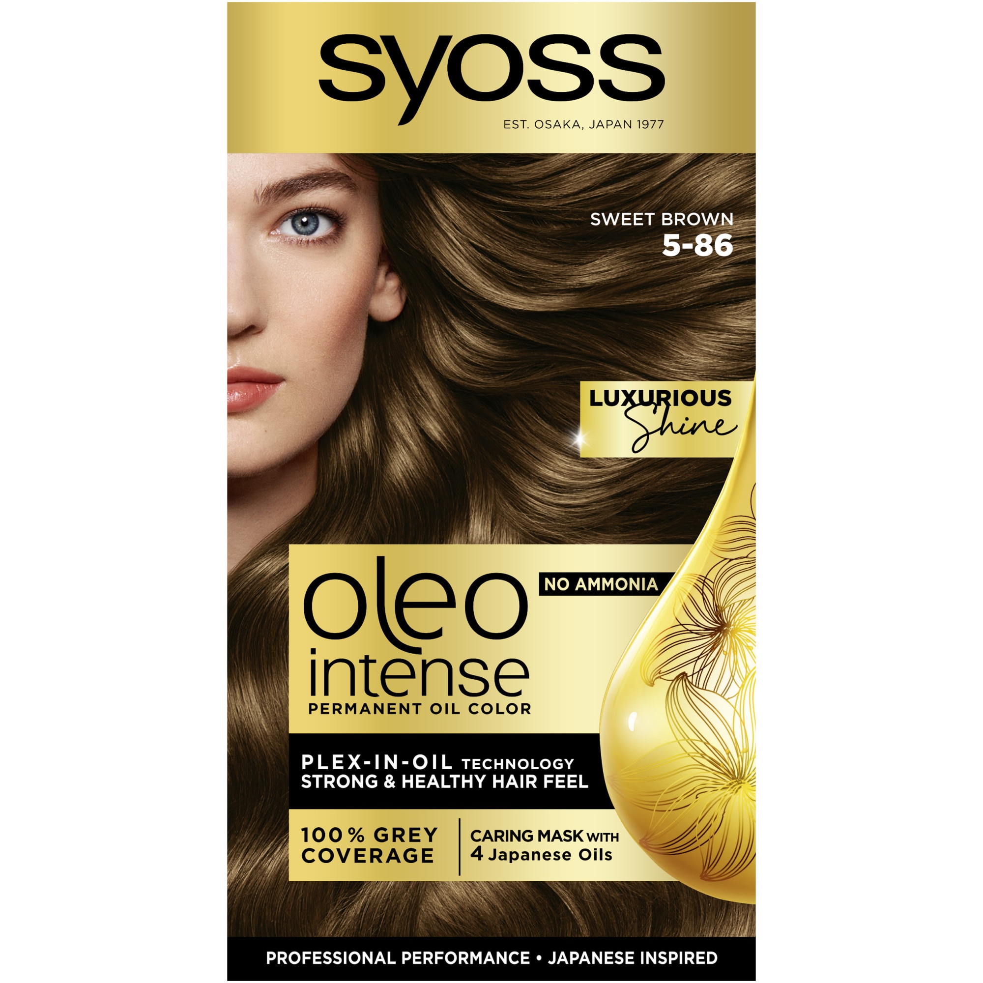 Vopsea de par permanenta fara amoniac Syoss Color Oleo Intense 5-86 Saten Incantator, 115 ml