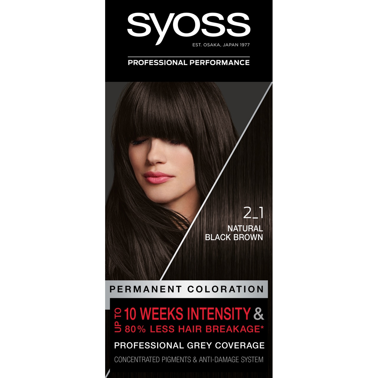 Vopsea de par permanenta Syoss Color Baseline 2-1 Saten Negru Natural, 115 ml