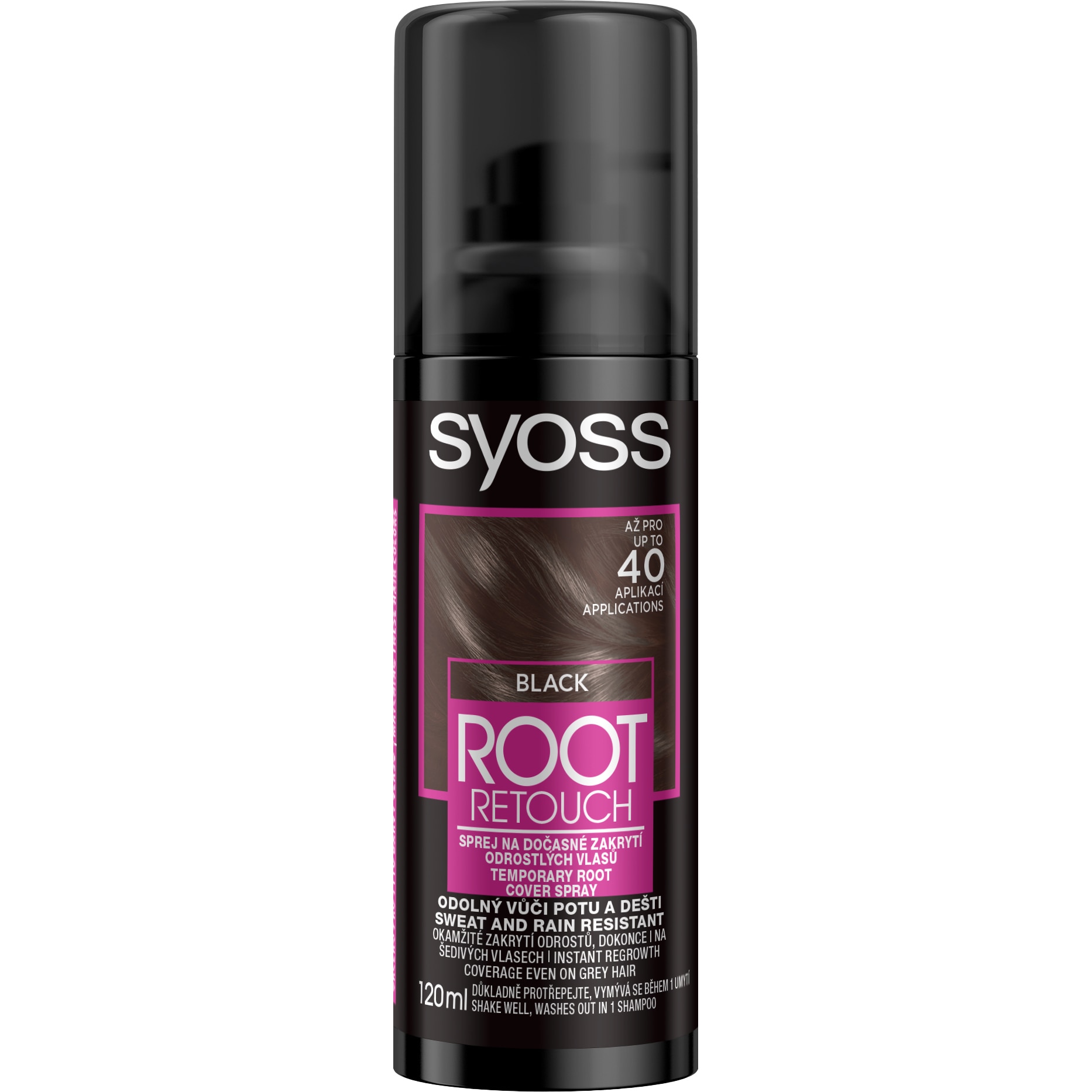 Spray pentru vopsirea temporara a radacinilor Syoss Root Retoucher Negru, 120 ml