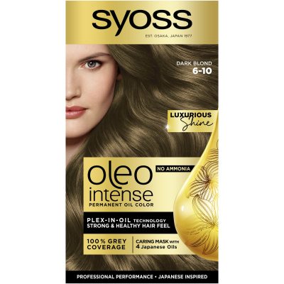 Vopsea de par permanenta fara amoniac Syoss Color Oleo Intense 6-10 Blond Inchis, 115 ml