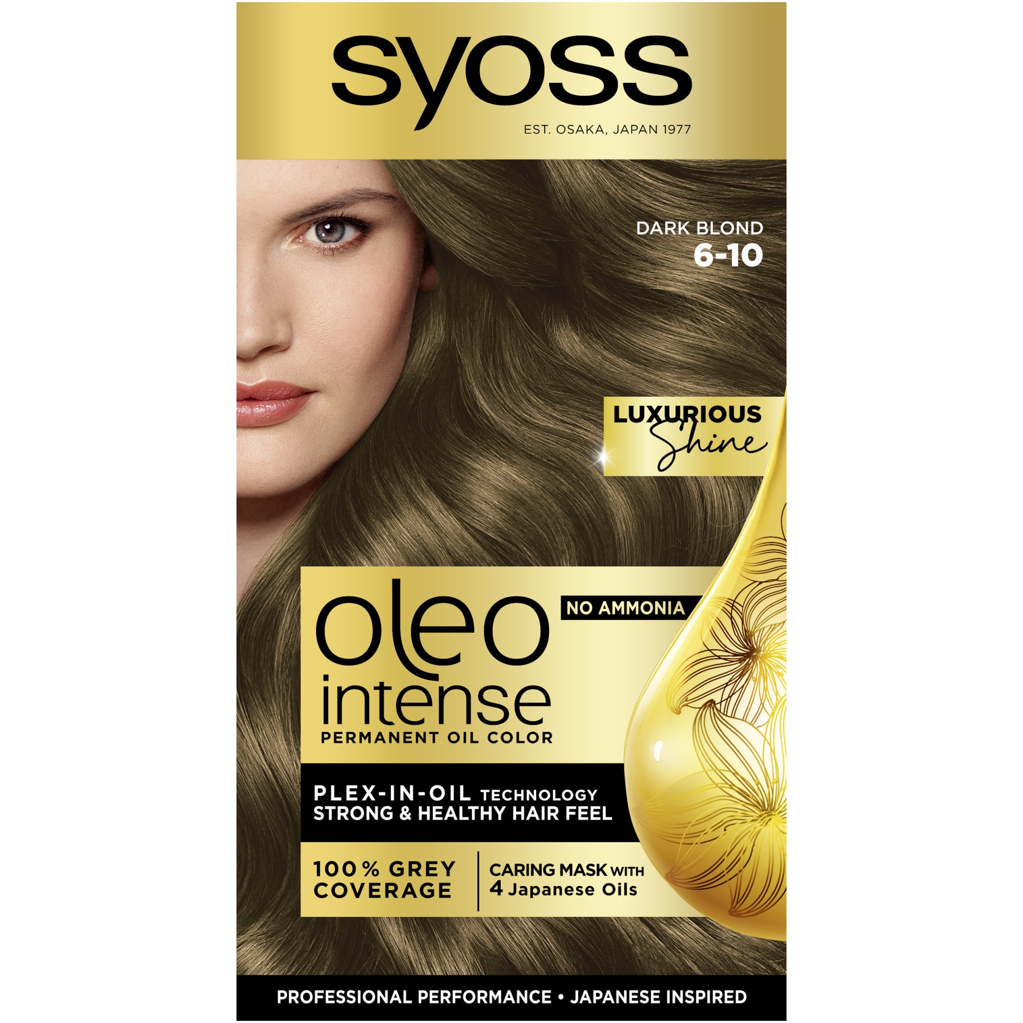 Vopsea de par permanenta fara amoniac Syoss Color Oleo Intense 6-10 Blond Inchis, 115 ml
