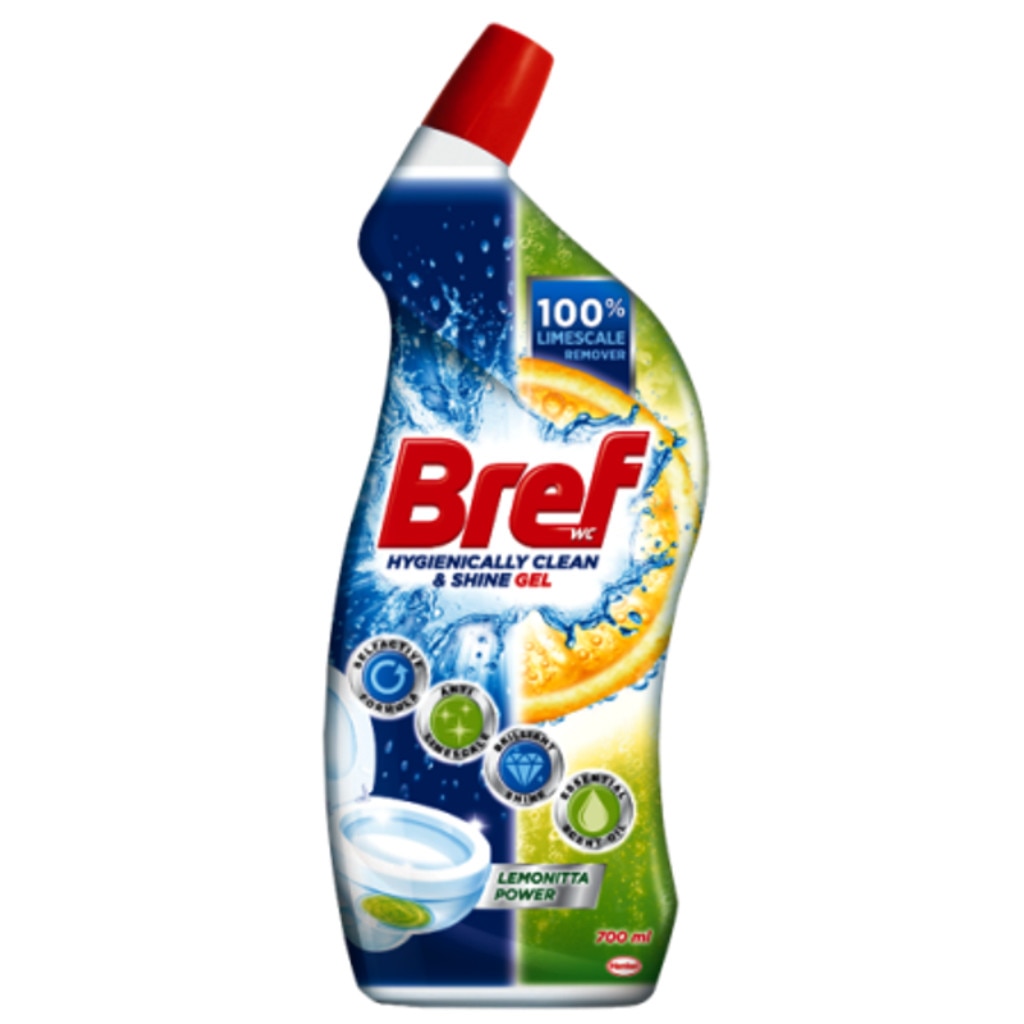 Gel de curatat toaleta, Bref, Power Aktiv, cu parfum de lamaie, 700 ml