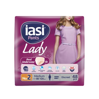 Scutece tip chilot pentru femei IASI, nr. 2 Medium, 48 bucăți, super subțiri, discreți și parfumați