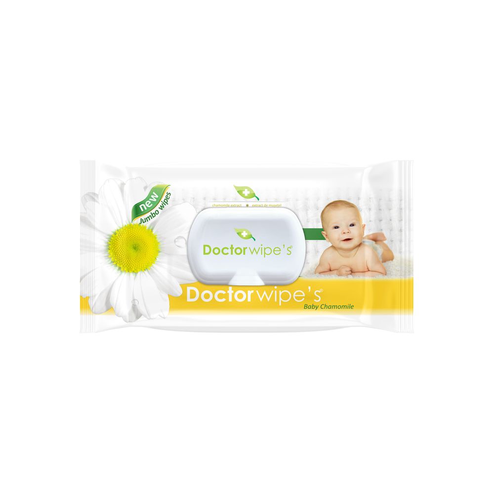 Șervețele umede cu mușețel pentru bebeluși, Jumbo Pack Doctor Wipes, 72 bucăți
