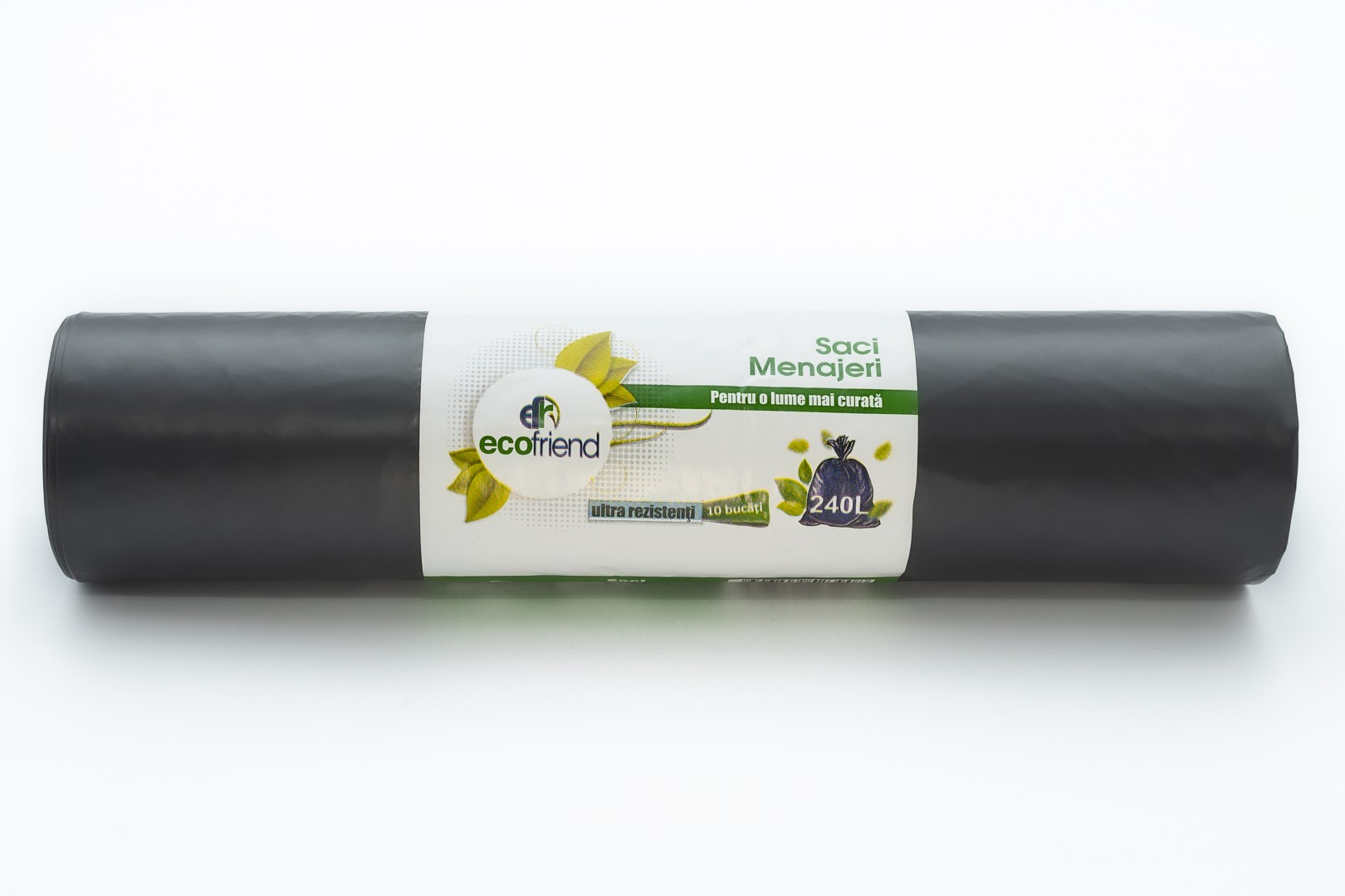 Saci menaj 240L ultra rezistenti Ecofriend, 10 bucati, negri