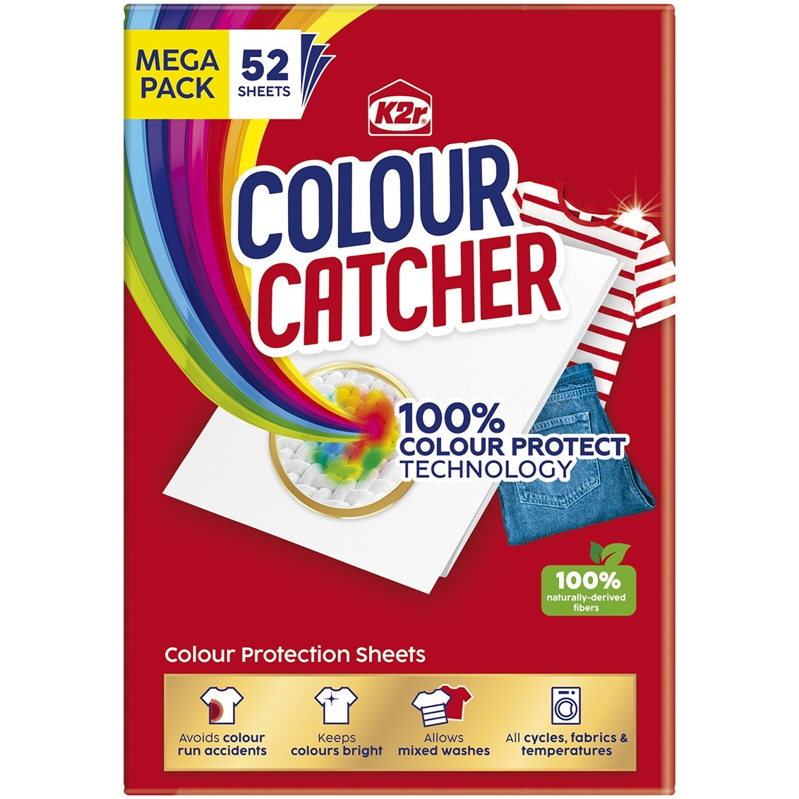 Mega Pack 52 bucati Servetele captatoare de culoare K2r Colour Catcher