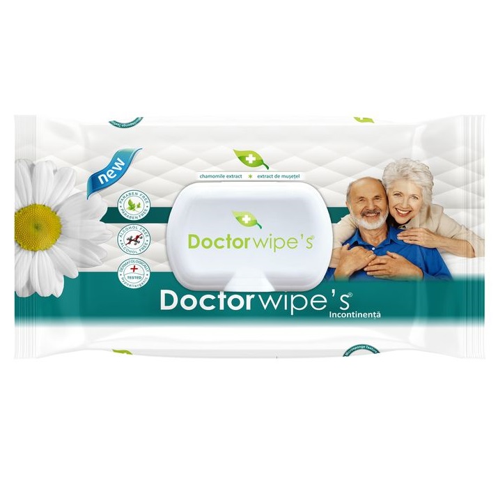 Șervețele umede igienice pentru incontinență Doctor Wipes 72 bucăți