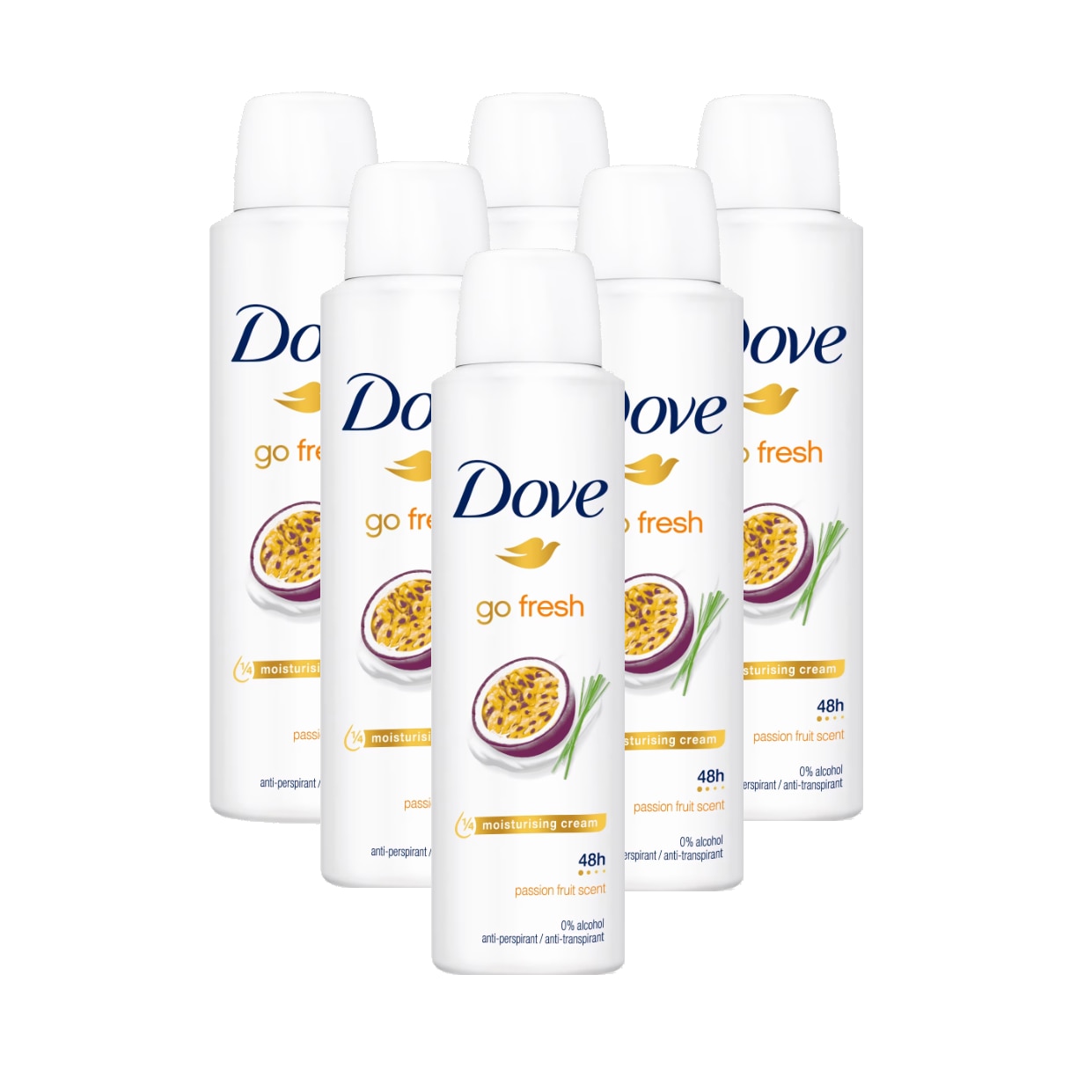 Set 6 x Deodorant spray femei Dove Passion Fruit 200 ml